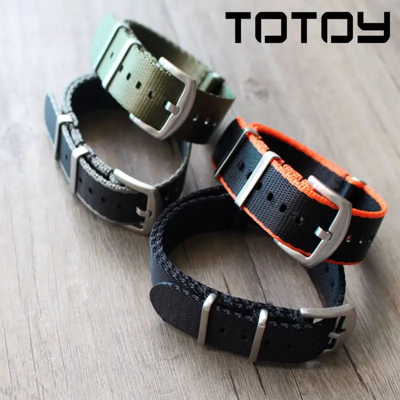 Плетеный Гладкий нейлоновый ремешок TOTOY черные зеленые серые ремешки в стиле