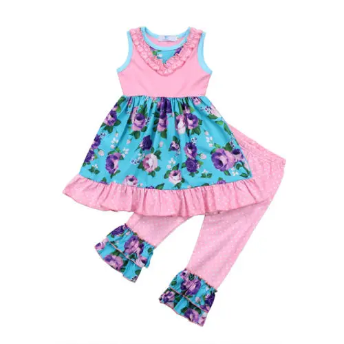 2 шт. детское платье-пачка без рукавов с цветочным принтом | Мать и ребенок