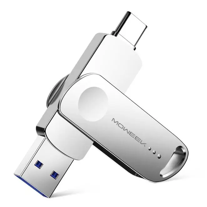 Silver USB флеш-накопитель Moweek MF93, 128 ГБ, 64 ГБ, USB флеш-накопитель типа C, 32 ГБ, 16 ГБ, 8 ГБ, OTG, usb флешка, высокоскоростной флеш-накопитель USB 3,0 - Цвет: Silver
