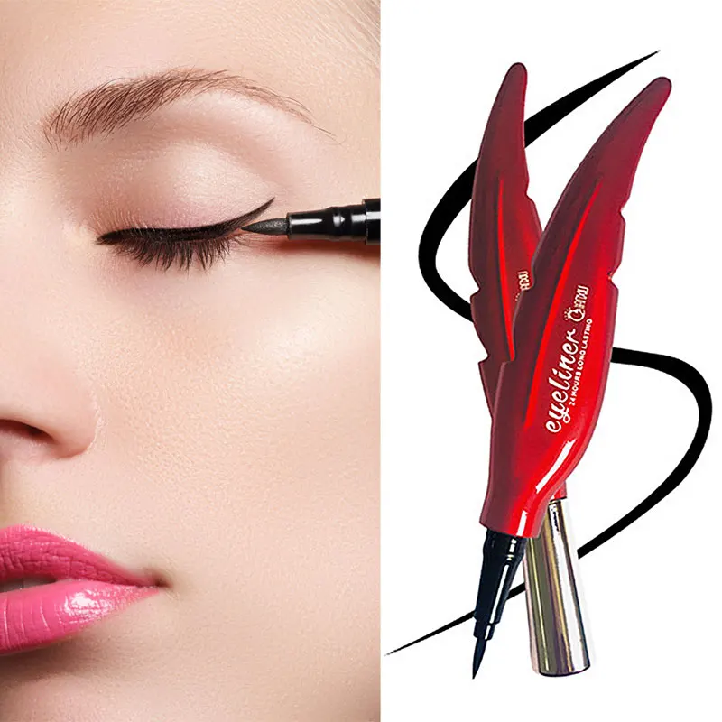 Перо внешний вид Водостойкий карандаш для глаз Быстросохнущий не размазывает