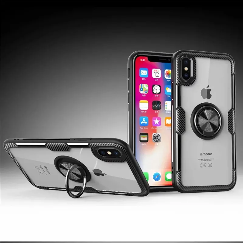 Роскошный защитный чехол с кольцом для iphone X XS Max XR магнитный автомобильный