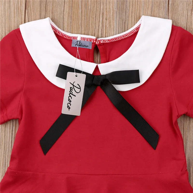 Sweet Lovely Baby Girls School Style Dress Newborn Kids Wedding Pageant Party Princess Tutu Bow | Детская одежда и обувь