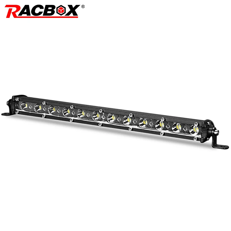 Тонкая Однорядная светодиодная фара RACBOX 13 дюймов 36 Вт прожектор для автомобиля