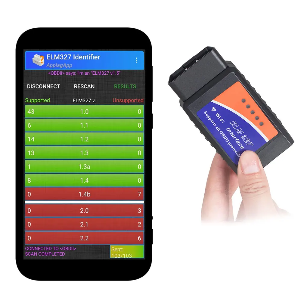 ELM327 OBD2 WI-FI V1.5 автомобильный диагностический инструмент ELM 327 Wi Fi OBDII сканера штрих-кода с реальными PIC18F25K80 чип для Android/iOS 12V дизельное топливо