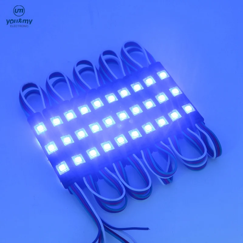 

SZYOUMY 1000PCS SMD 5050 Led Module RGB 3leds Black Shell Injection With Square Lens RGB Led Module by DHL
