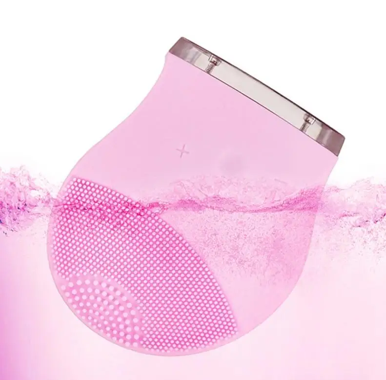 pink Силиконовая Очищающая электрическая Вибрирующая щетка для чистки пор массажер для лица средство для глубокого очищения повышает эластичность кожи - Цвет: pink