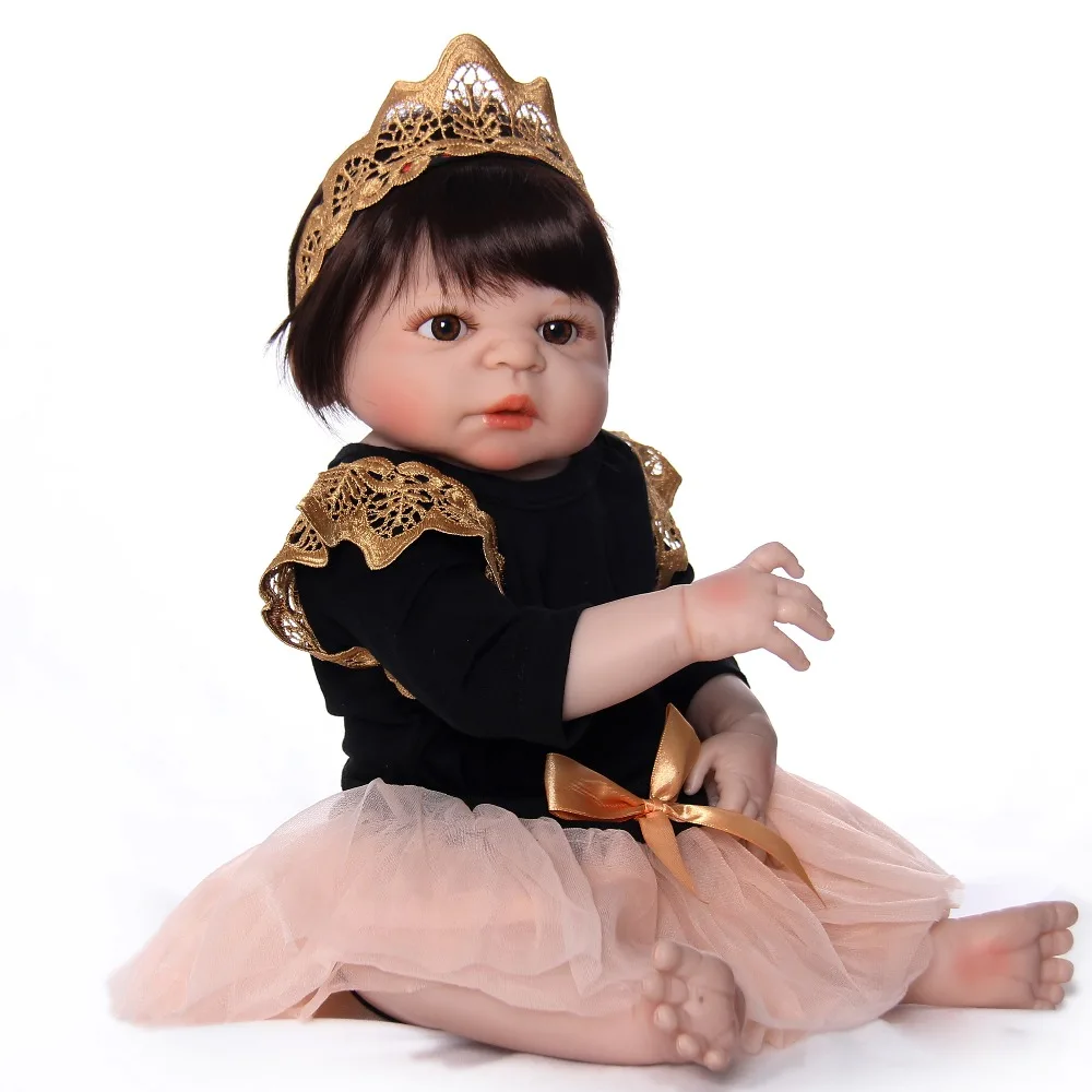 Реалистичные 23 ''Reborn Boneca Полный Силиконовые Винил Тела 57 см Reborn для маленьких девочек игрушки куклы принцесса имитации детский приятель