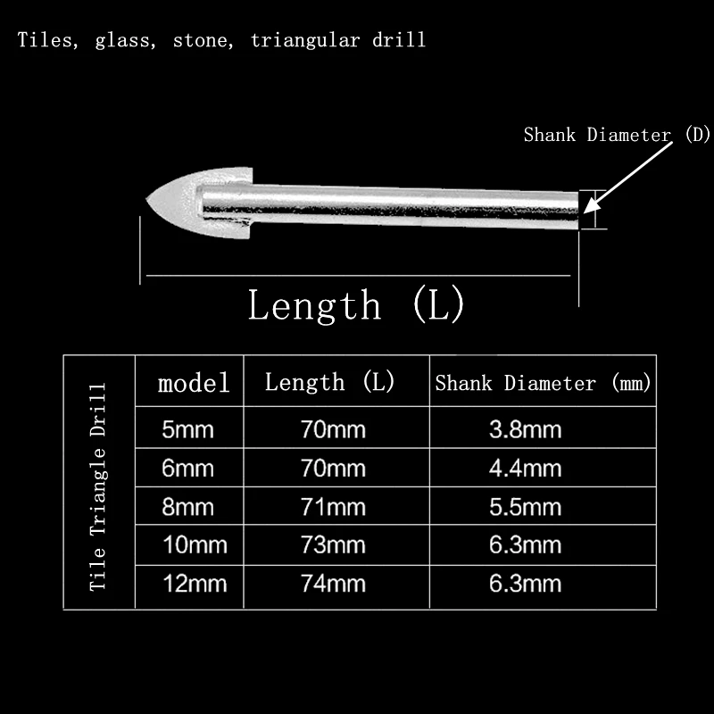 5 шт. стекло/плитка/стена/5 мм электроинструменты дрель для сверления мрамора