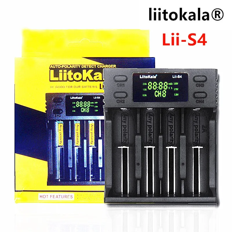 LiitoKala Carregador ЖК-дисплей 3 7 В 18650 18350 18500 16340 21700 20700 14500 26650 1 2 AAA | Электроника