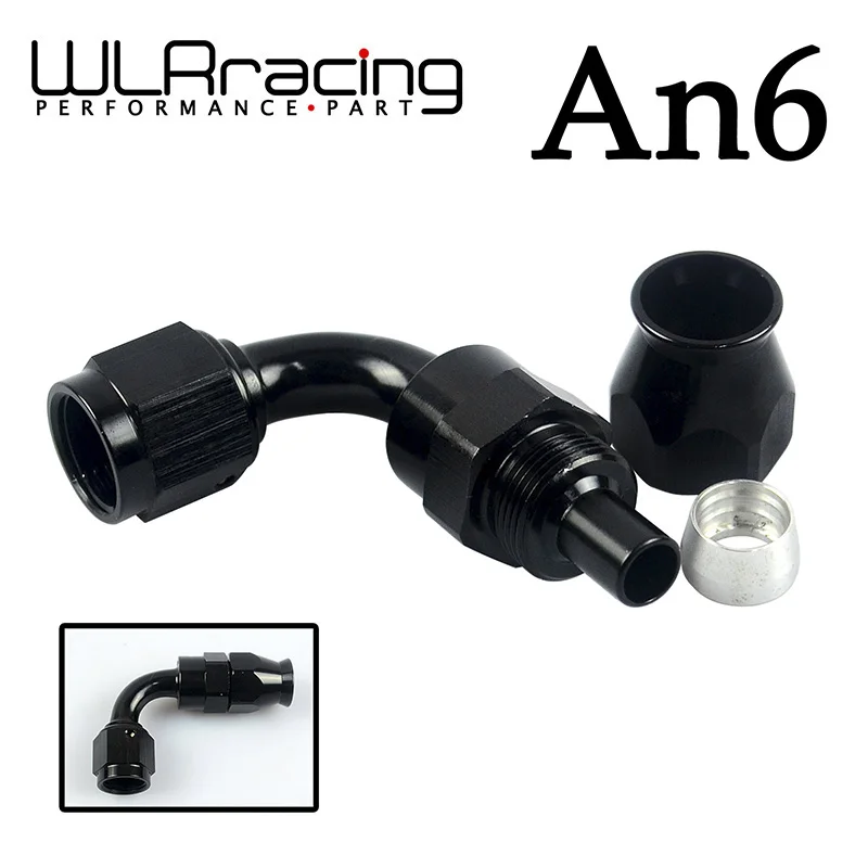 WLR RACING - Black High Quality PTEF AN6 AN-6 90 DEGREE REUSABLE SWIVEL HOSE END FITTING WLR-SL6090-06-021 | Автомобили и