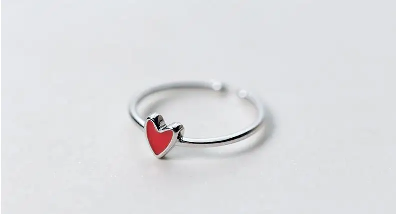 RYOUCUTE Настоящее серебро 925 пробы Jewelry Новая мода красное сердце кольца для Для женщин леди Bijoux заявление античное кольцо Anillos