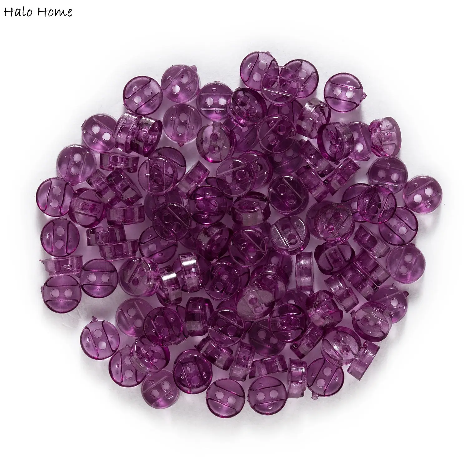 Purple 100 шт 6 мм многоцветные Дополнительные прозрачные круглые полимерные мини-пуговицы для шитья скрапбукинга аксессуары ручной работы - Цвет: Purple