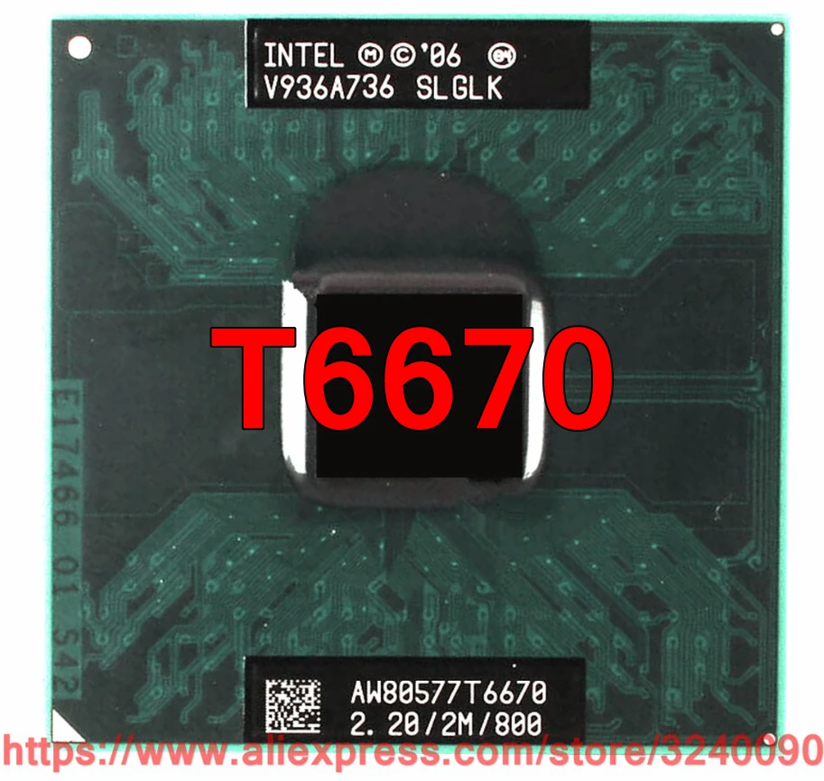 Оригинальный процессор lntel Core 2 Duo T6670 для ноутбука Мб кэш памяти 20 ГГц 800 МГц