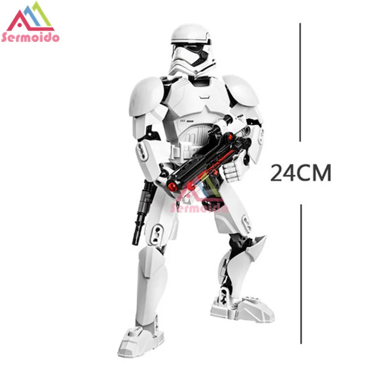 Серебристый Sermoido Star Wars Rogue One игрушки Jango Phasma Jyn Erso K-2SO Дарт Вейдер общий гривус фигурка игрушка строительные блоки игрушки - Цвет: Серебристый