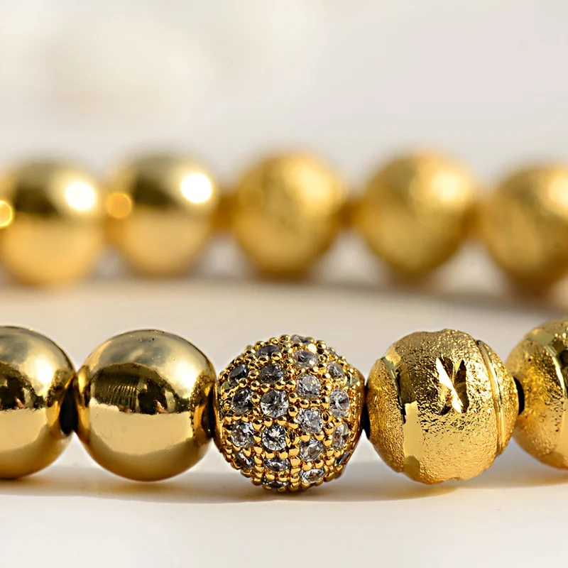 Классические роскошные королевские короны белый циркон cz 8 мм медные бусины