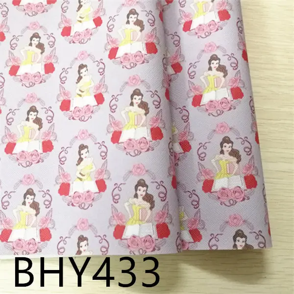 7,6*12 дюймов мультфильм печать синтетическая кожа ткань для DIY аксессуары BHY431