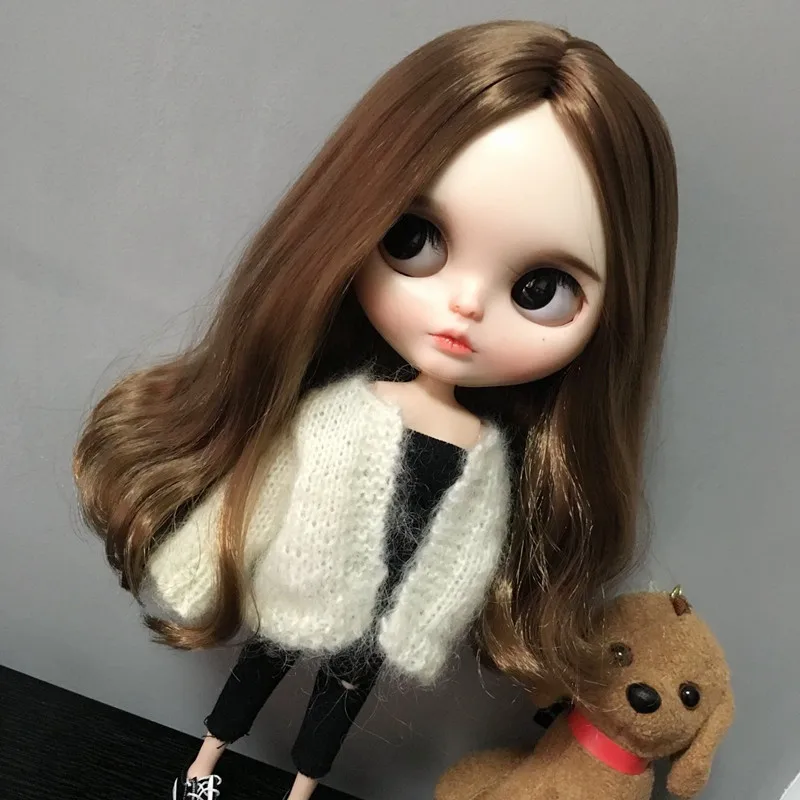 B241 Blyth Doll bjd clothes 30cm 1/6 dolls Azone Accessories handmade white Cardigan Color sweater 1pcs | Игрушки и хобби