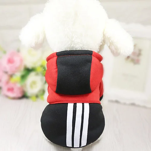 Black and Red Собака одежда Теплый костюм свитер Мягкий щенок пальто куртка одежда для собак для маленьких собак чихуахуа Зима Pet Костюмы толстовки - Цвет: Black and Red
