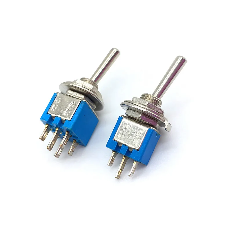 10 шт. мини замок тумблер SPDT 3 Pin ON кулисный переключатель 3A 125VAC DPDT 6Pin 2 позиции