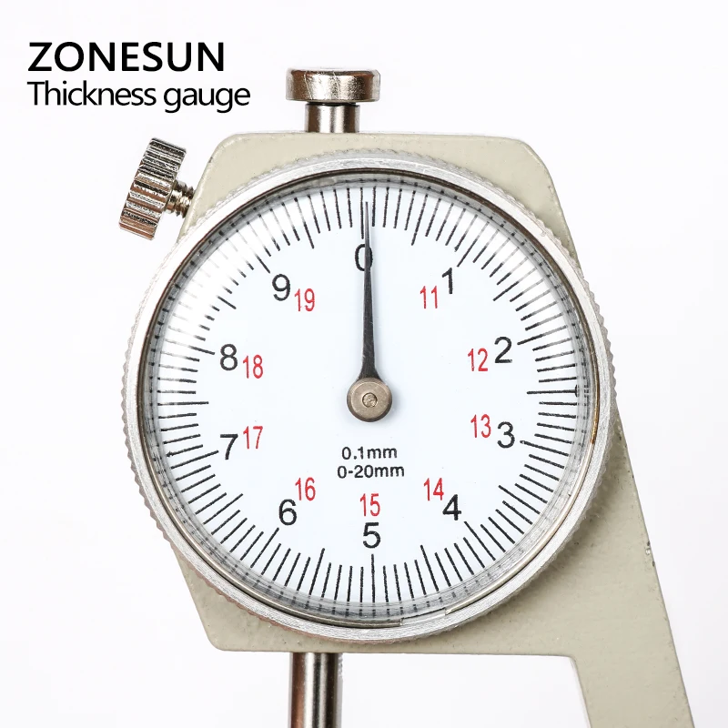 Толщиномер циферблата ZONESUN 1 шт. измеритель толщины плоская головка 0 10*0 мм или 20*0