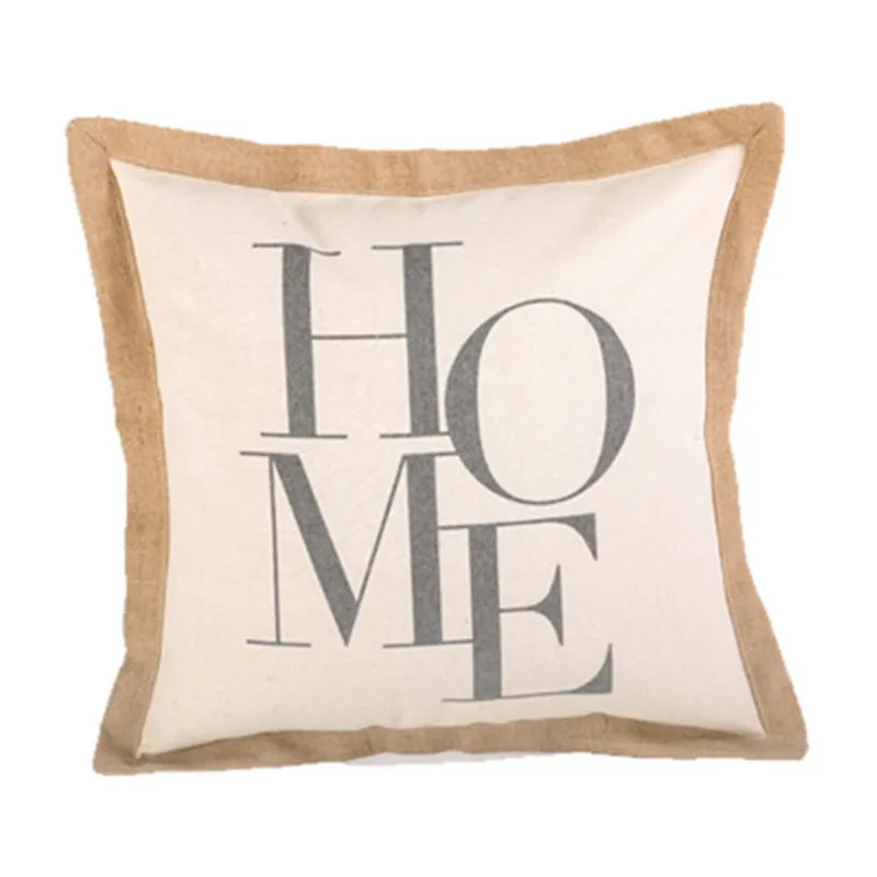 Скандинавская ретро черно-белая подушка из хлопка и льна с изображением букв