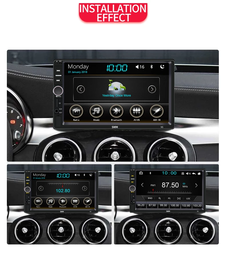 360° Reversing Image Radio Carplay 2 Din Radio Coche Autoradio Bluetooth Mirror Link 2din Car Stereo Audio Radios USB FM AUX TF