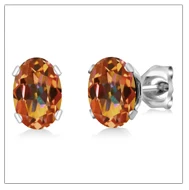 GemStoneKing 2,00 Ct круглые 6 мм розовые сапфировые 925 пробы серебряные классические серьги-гвоздики для женщин