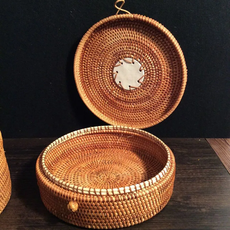 Коробка из ротанга для чая коробка Вьетнамского с веревкой крышки квадратная