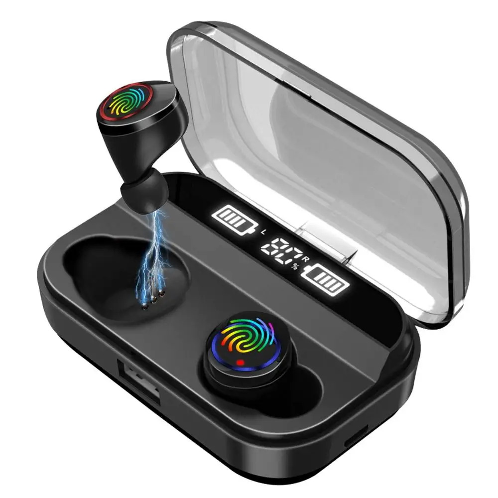 4000 мАч беспроводные наушники Bluetooth гарнитура с зарядным дисплеем IPX7