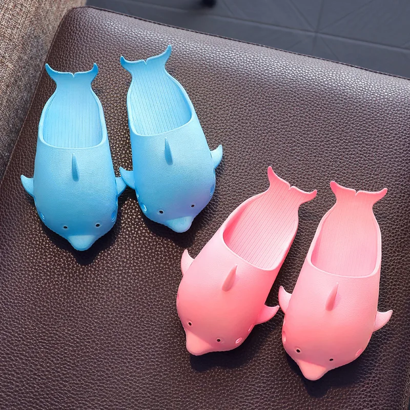 CUZULLAA/милые пляжные сандалии с дельфинами для детей летние тапочки мальчиков и