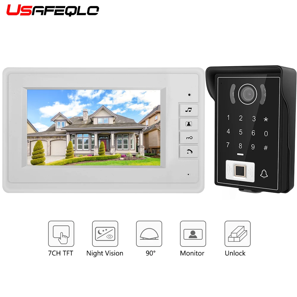 USAFEQLO 7 ''TFT lcd проводной видео телефон двери визуальный видеодомофон спикерфон