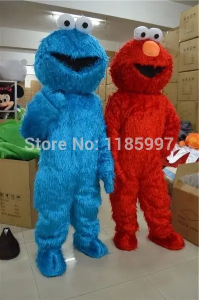 Disfraz de Elmo y monstruo de las galletas de Barrio Sésamo, disfraz de Mascota de animal de Halloween, vestido de lujo, gran oferta, envío gratis
