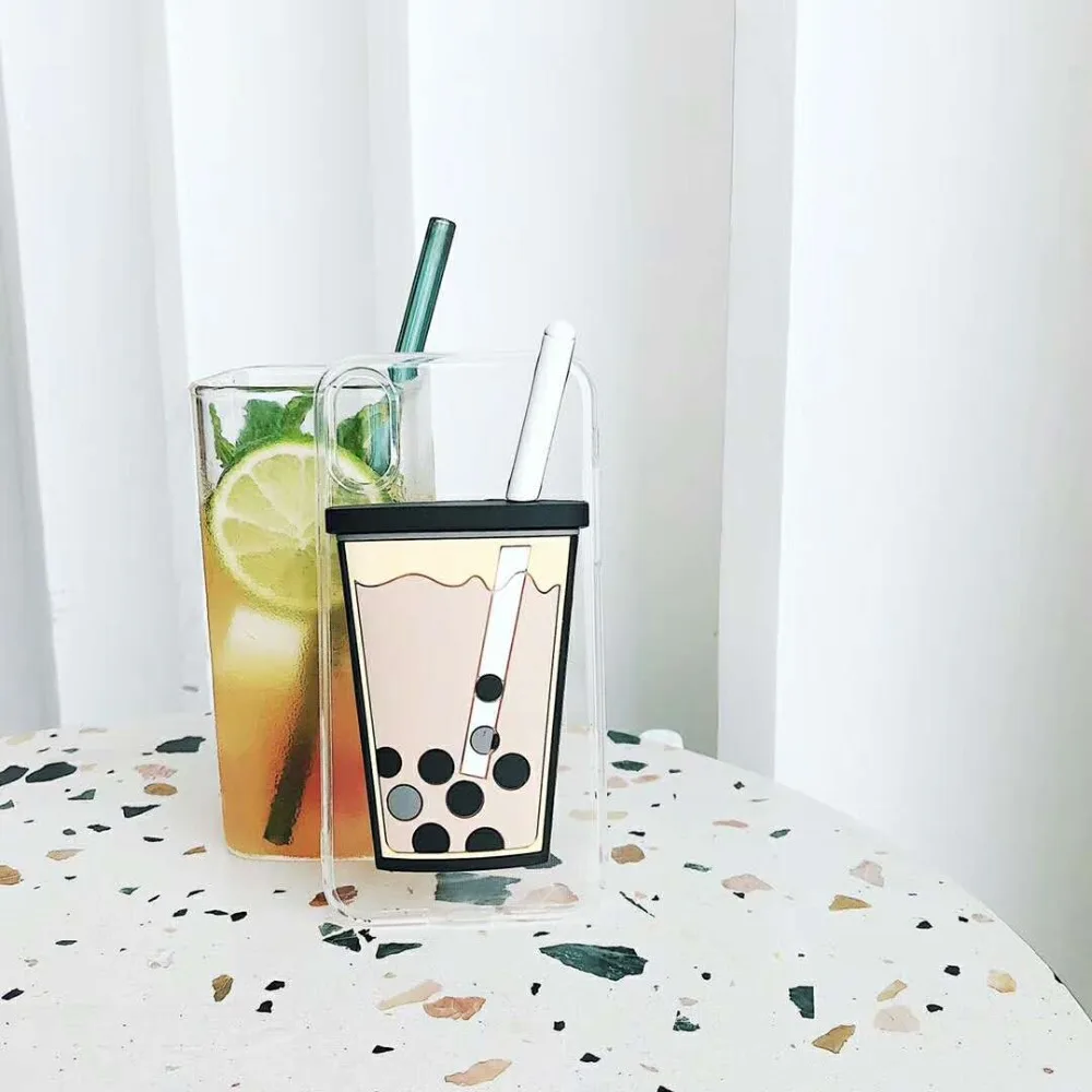Fresh pearl milk tea for huawei p20nova2s mobile phone case glory 8x 10i soft shell back cover |