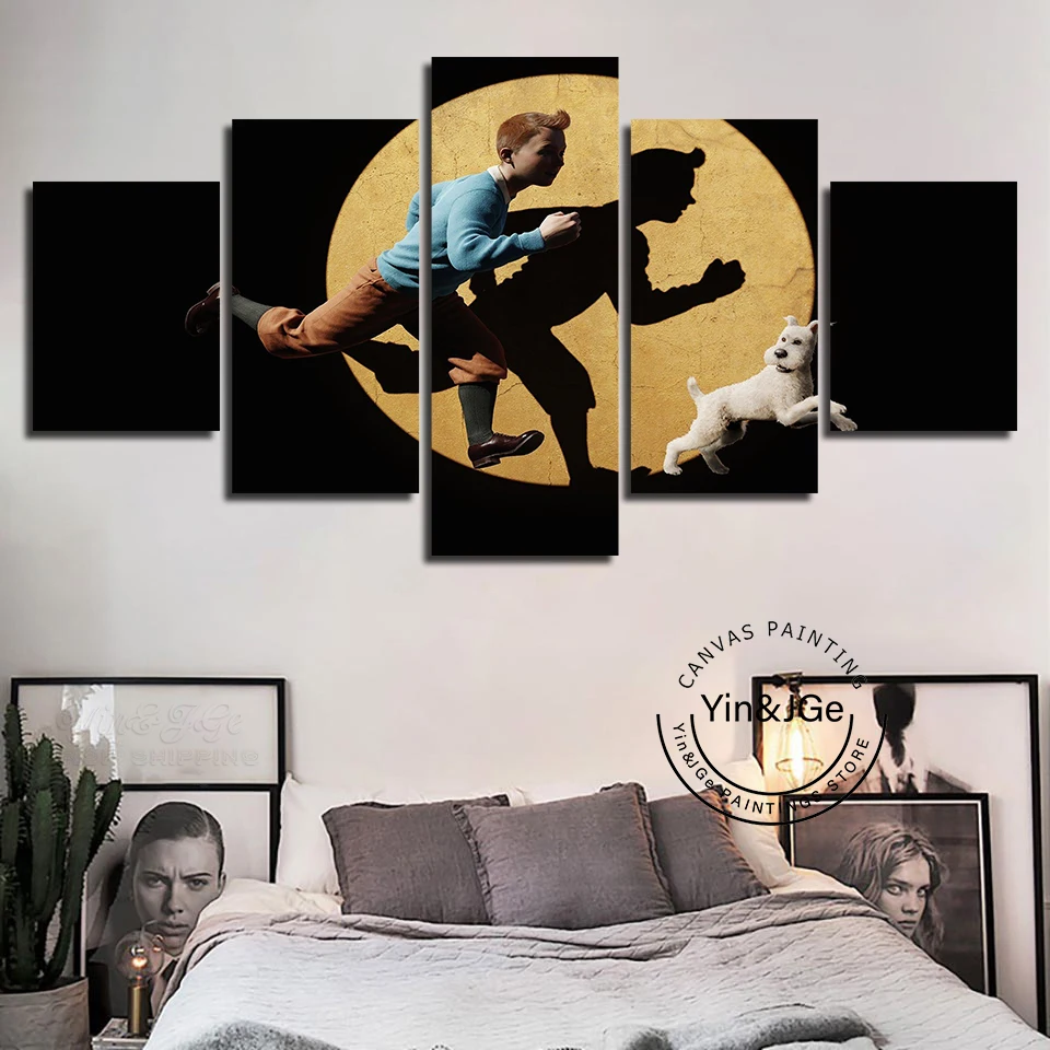 Холст с HD-печатью настенное искусство украшение для дома 3 предмета Тинтин