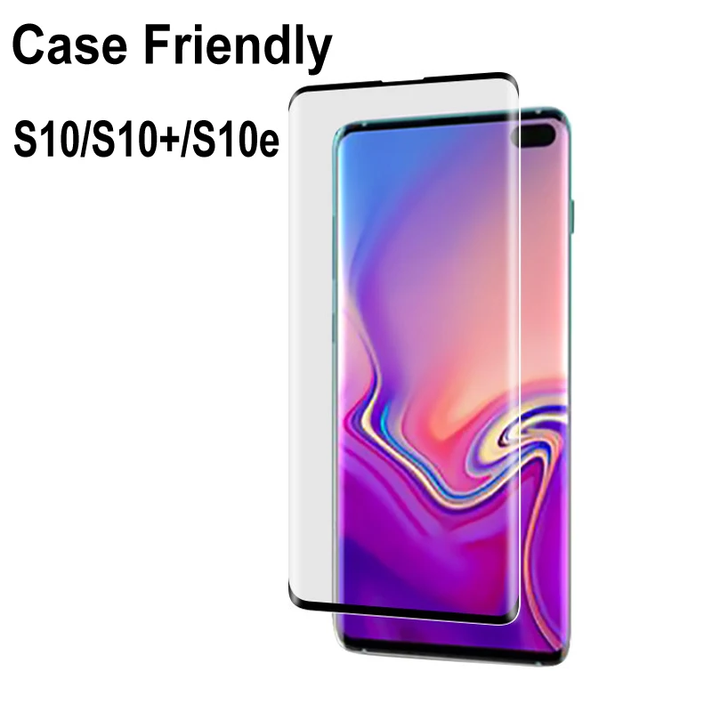 50 шт. DHL 3D полное покрытие из закаленного стекла для samsung galaxy s10 s10e Plus изогнутая