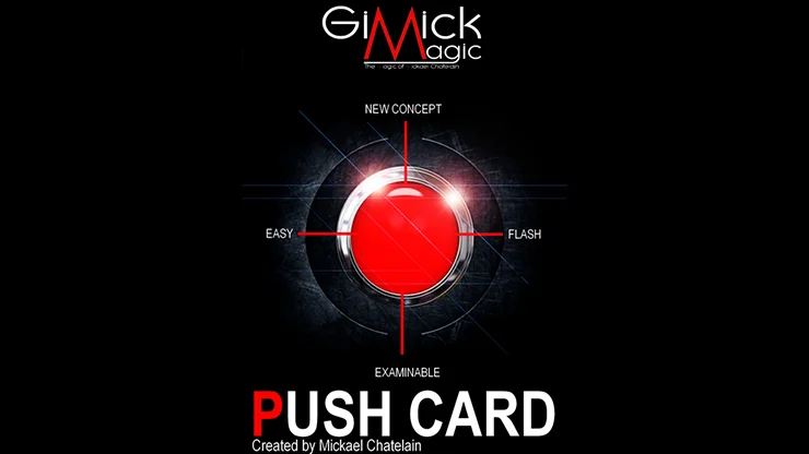 PUSH CARD (Английский) от Mickael Chatelain gimick + онлайн инструктирует простые магические
