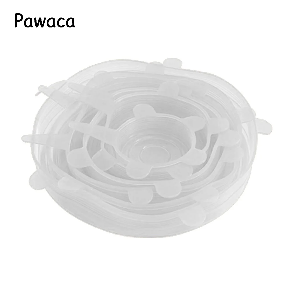 Pawaca 6 шт./компл. многоразовый силикон обертывания крышка уплотнения пищевого
