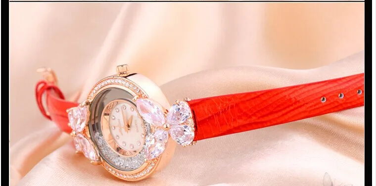 Часы женские кварцевые аналоговые с бабочкой из натуральной кожи|reloj reloj|reloj