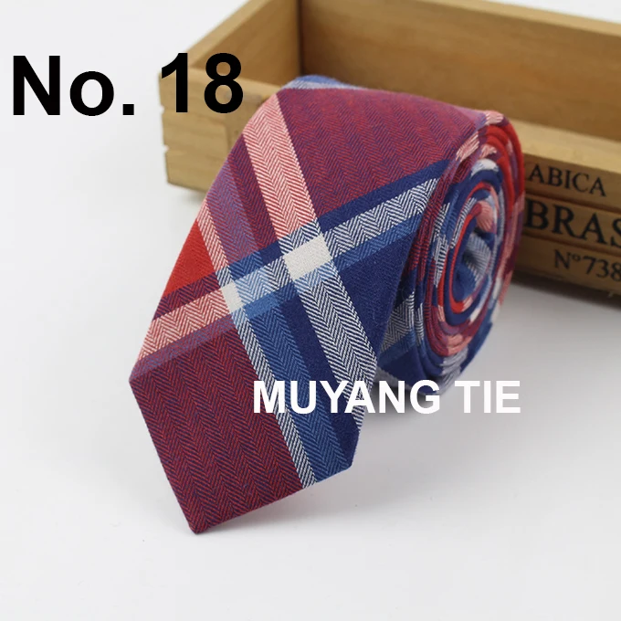 Полосатый Мягкий мужской s хлопчатобумажный галстук яркий клетчатый искусственный обтягивающий галстук мужской деловой маленький дизайнерский галстук