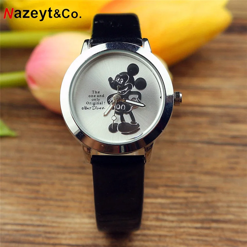Женские кварцевые часы с 3D ремешком Микки Мауса светящиеся Маусом 2019|Детские