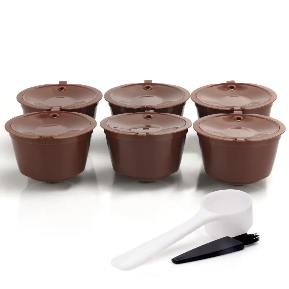 6pcs Brown Стиль для Dolce Gusto Кофе фильтр капсула Кубок Чай Dripper многоразовые капсулы корзины Кофе станок капсулы для кофемашины для кофе - Цвет: 6pcs Brown