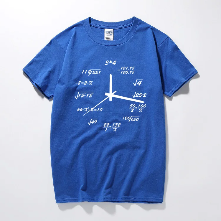 VHORZ Math/креативные футболки с часами для мужчин Хлопковые топы принтом