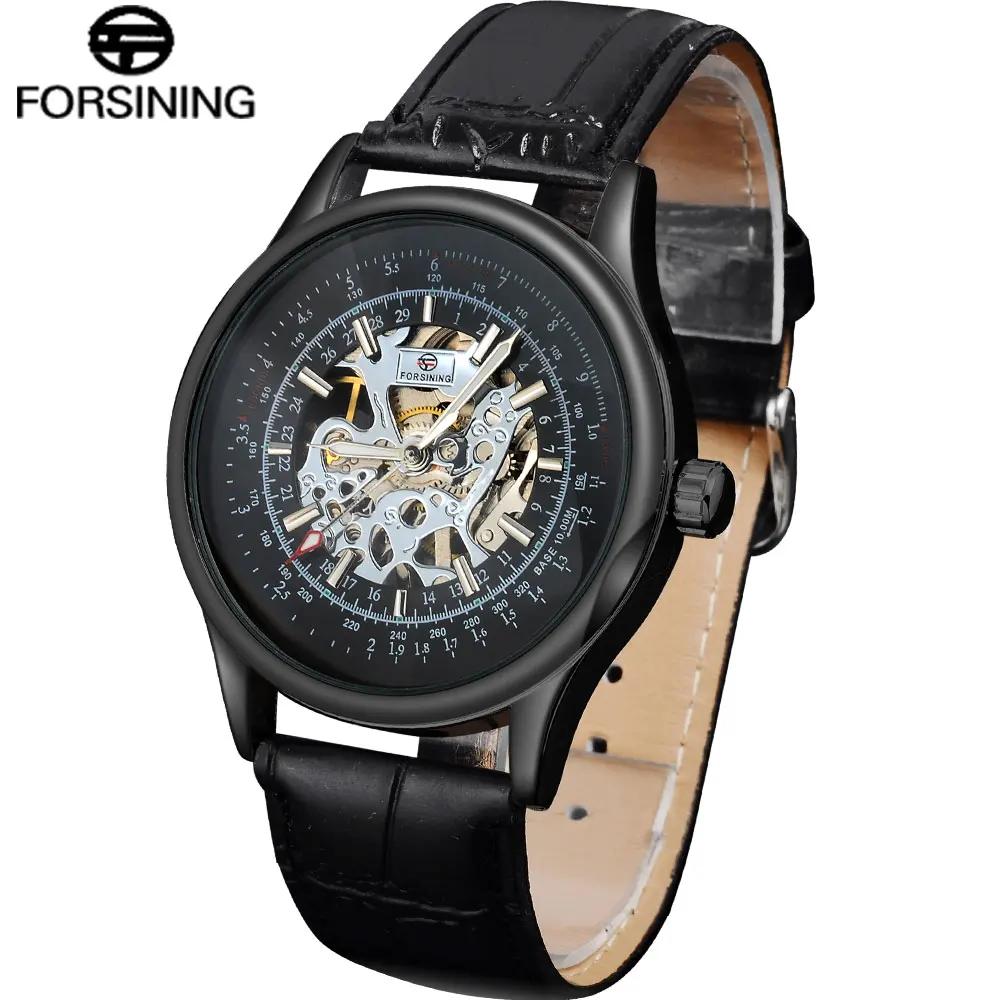 Мужские наручные часы FORSINING роскошные Брендовые Часы скелетоны ручной работы с