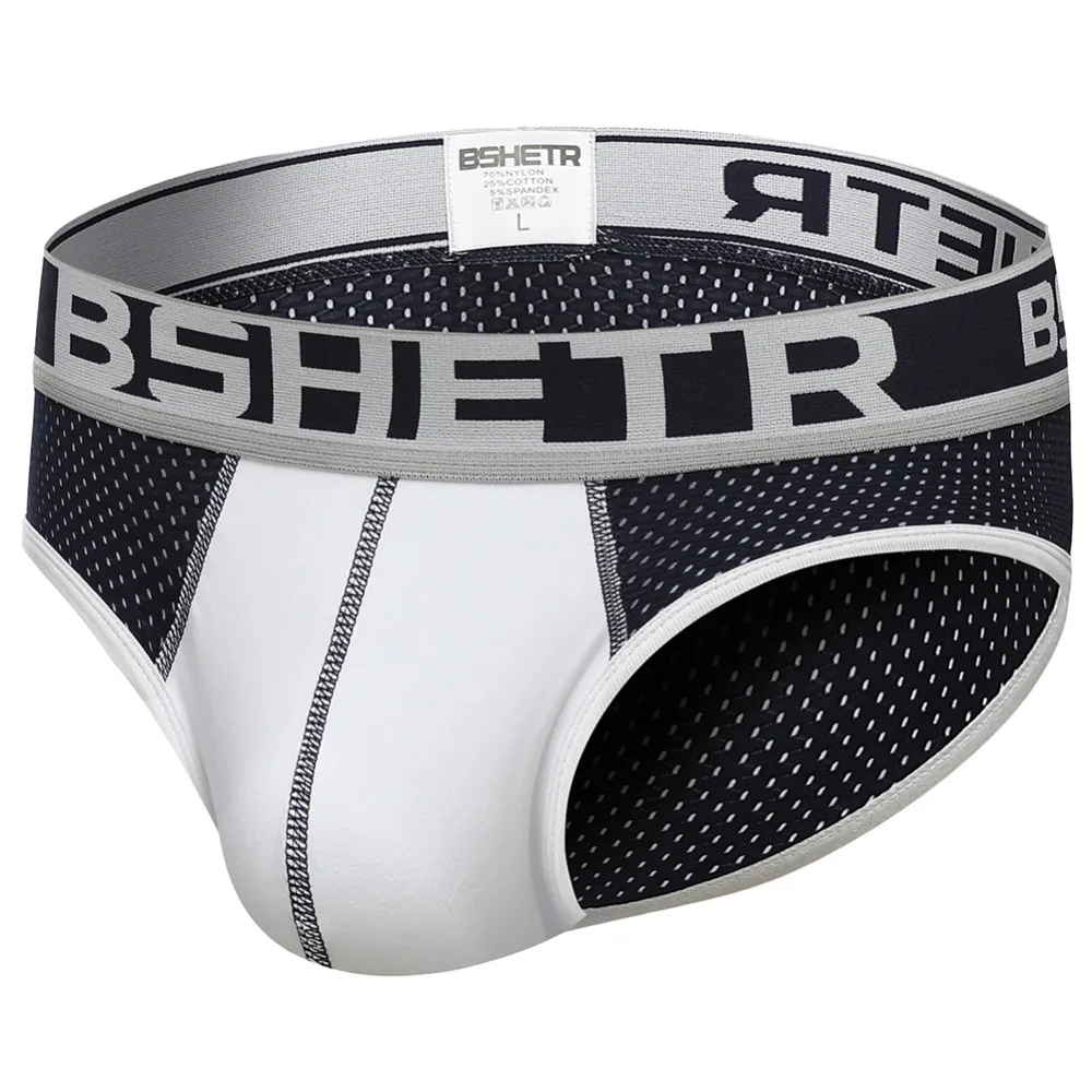 Новое мужское нижнее белье 3 шт./партия короткие дышащие мужские трусики с сеткой