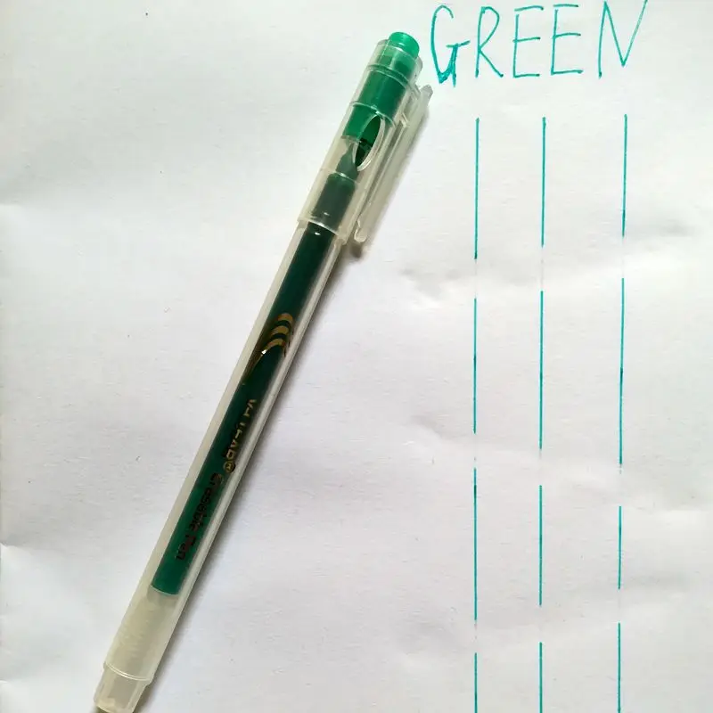 Green Erasable Pen VCLEAR 0,7 мм стираемая гелевая ручка с ластиком прозрачная пластиковая трубка волшебная ручка Тепловая ручка с исчезающими чернилам школьная Ручка frixion канцелярские принадлежности - Цвет: Green Erasable Pen