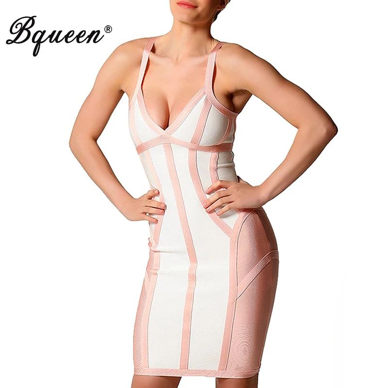Bqueen 2017 Для женщин пикантные тонкие ремни для бандажа летнее платье Глубокий V