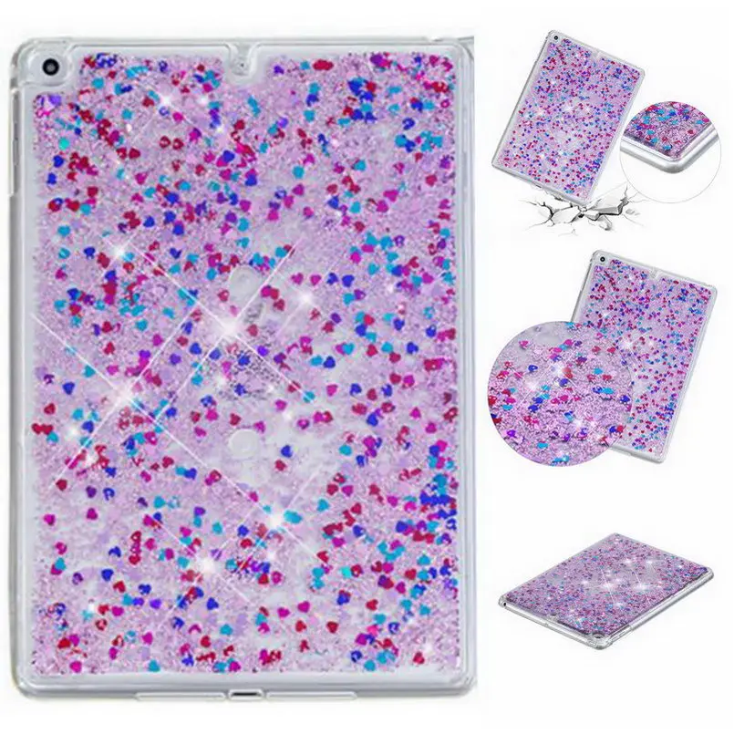 Pink blue Чехол для планшета, для iPad Air, TPU, PC, зыбучие пески, динамический, жидкий, блестящий чехол, для iPad 9,7,, для iPad Air 2, противоударный чехол для воздуха - Цвет: Pink blue