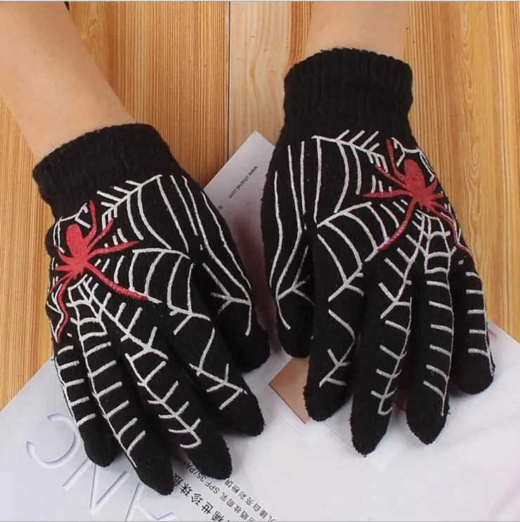 New Warm Creative winter men gloves Personality Skeleton fingers touch screen guantes mujer invierno | Аксессуары для одежды