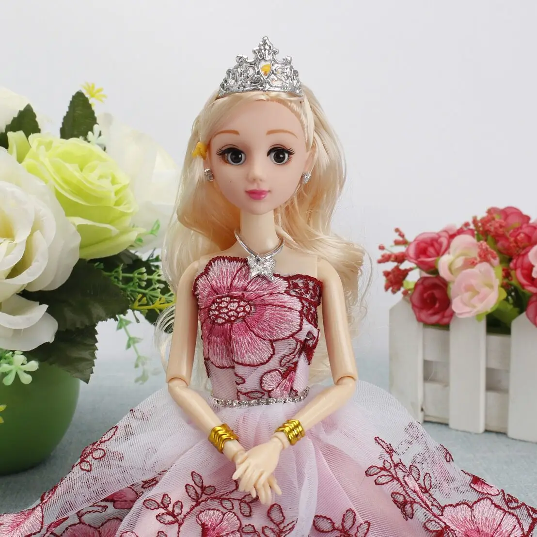 30 см BJD кукла Русалочка тело Торт Свадебный дизайн Модель 12 шарнирное платье кукла девушки игрушки куклы для девочек - Цвет: 4D Eye 7