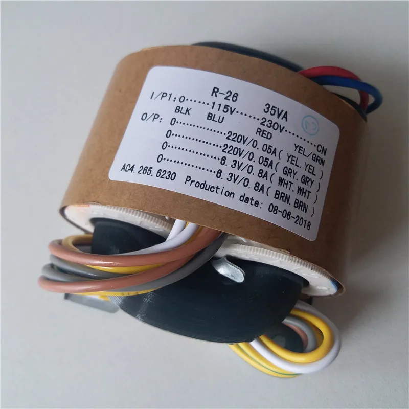 R Core трансформатор 2*220V 0.05A + 2*6 3 V 0.8A медный 115 230V вход 35VA с экраном выход для трубки